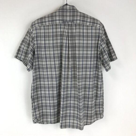 Eddie Bauer Button Up Shirt Men's Large Cotton Casual Short Sleeve Plaid Outdoor - Picture 4 of 9